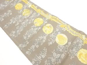 花唐草に藤・扇・宝模様織出し袋帯